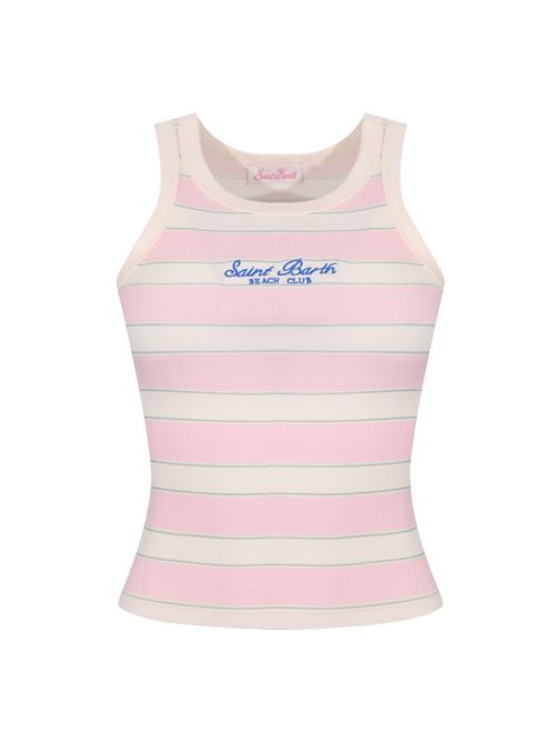 Top Ada in cotone a righe con ricamo Saint Barth Beach Club Rosa Mc2 Saint Barth | AAD00101906L